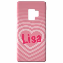 Personalised Samsung Galaxy S9 Case with Hearts Custom Colour design
