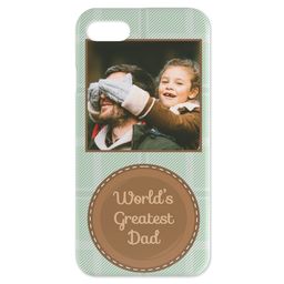 Personalised iPhone 7 Case with World's Greatest Dad Tweed design