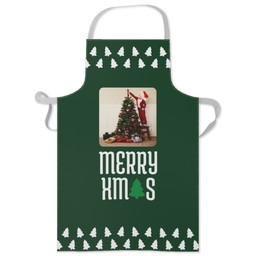 Personalised Apron with Xmas Trees in Multiple Colours design