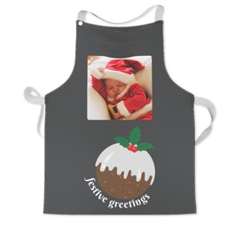 Personalised Kids Aprons with Christmas Pudding design