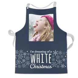 Personalised Kids Aprons with Dreaming Of A White Christmas in Multiple Colours design