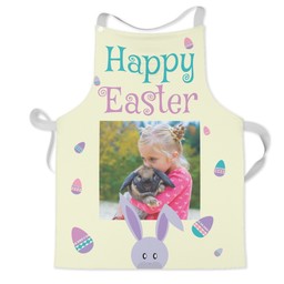 Personalised Kids Aprons with Happy Easter Peeking Bunny design