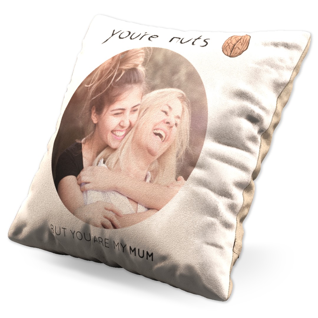 Square Photo Cushions with Nuts Mum Design