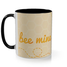 Black Photo Mug with Bee Mine design
