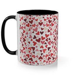 Black Photo Mug with Hundreds of Hearts design