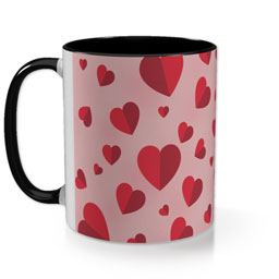 Black Photo Mug with Many Folded Hearts design