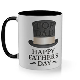 Black Photo Mug with Top Hat Top Dad design