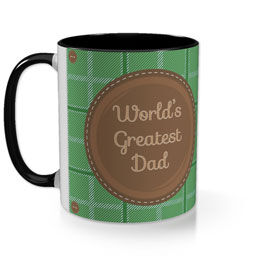Black Photo Mug with World's Greatest Dad Tweed design
