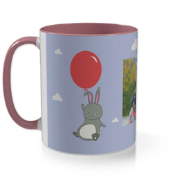 Pink Photo Mug with Bunny Balloon design
