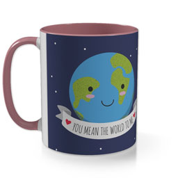 Pink Photo Mug with Cute The World To Me design
