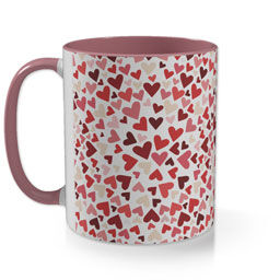 Pink Photo Mug with Hundreds of Hearts design