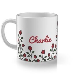 Personalised Children's Mug with Roses Custom Colour design