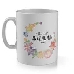 11oz Gloss Photo Mug with Amazing Mum Watercolour design