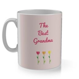 11oz Gloss Photo Mug with Best Grandparents Tulips design