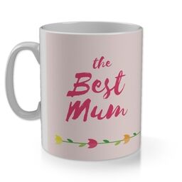11oz Gloss Photo Mug with Best Mum Tulips design