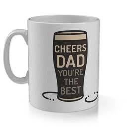 11oz Gloss Photo Mug with Cheers Dad Pint Glass design