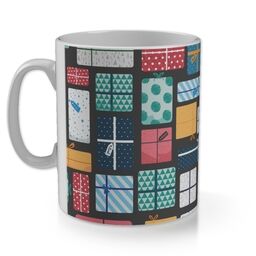 11oz Gloss Photo Mug with Christmas Presents in Multiple Colours design