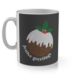 11oz Gloss Photo Mug with Christmas Pudding design