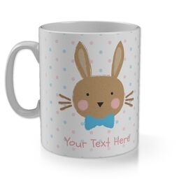 11oz Gloss Photo Mug with Dotted Bunny design