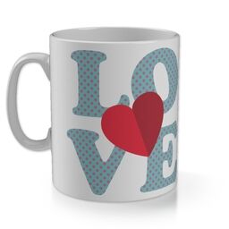 11oz Gloss Photo Mug with Dotty Love Folded Heart design