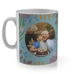 11oz Gloss Photo Mug with Grandparents Day Foliage design