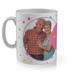 11oz Gloss Photo Mug with Grandparents Spotty in Multiple Colours design