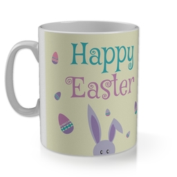 11oz Gloss Photo Mug with Happy Easter Peeking Bunny design