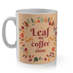 11oz Gloss Photo Mug with Leaf My Coffee design