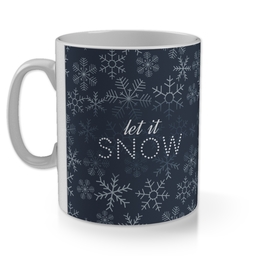 11oz Gloss Photo Mug with Let It Snow in Multiple Colours design