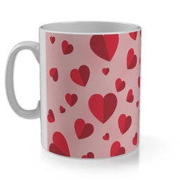 11oz Gloss Photo Mug with Many Folded Hearts design