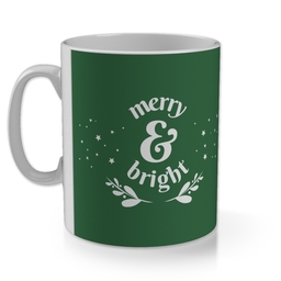 11oz Gloss Photo Mug with Merry And Bright in Multiple Colours design