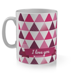 11oz Gloss Photo Mug with Pink Triangles design