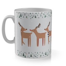 11oz Gloss Photo Mug with Reindeer Forest design
