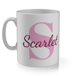 11oz Gloss Photo Mug with Script Monogram Custom Colour design