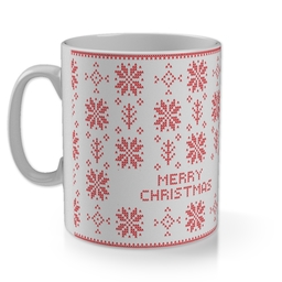 11oz Gloss Photo Mug with Snowflake Knit in Multiple Colours design