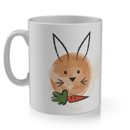 11oz Gloss Photo Mug with Watercolour Bunnies design