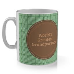 11oz Gloss Photo Mug with Worlds Greatest Grandparents Tweed design