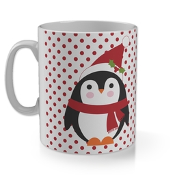 11oz Gloss Photo Mug with Christmas Penguin design