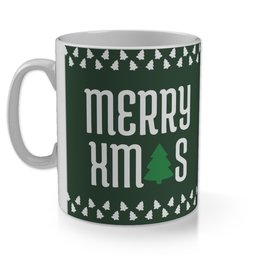 11oz Gloss Photo Mug with Xmas Trees in Multiple Colours design
