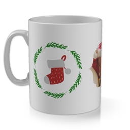 11oz Gloss Photo Mug with Christmas Wreath design