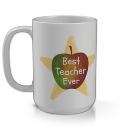 15oz Personalised Mega Mug with Best Teacher Apple design