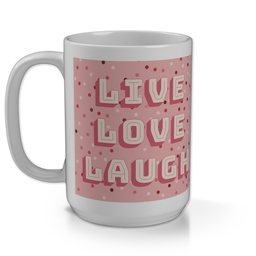 15oz Personalised Mega Mug with Dotty Live Love Laugh design