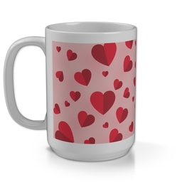 15oz Personalised Mega Mug with Many Folded Hearts design