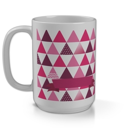 15oz Personalised Mega Mug with Pink Triangles design