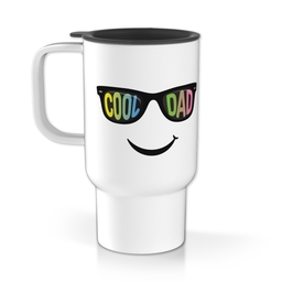 Personalised Travel Mug With Handle with Cool Dad Sunglasses design