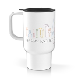 Personalised Travel Mug With Handle with DIY Tools Dad design