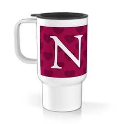 Personalised Travel Mug With Handle with Patterns Monogram Custom Colour design