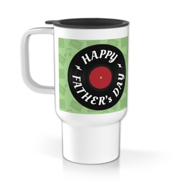 Personalised Travel Mug With Handle with Vinyl Records Sentiments design