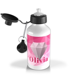 Personalised Drink Bottle with Diamond Custom Colour design