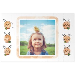 Personalised Puzzle  (112 Pieces) with Watercolour Bunnies design